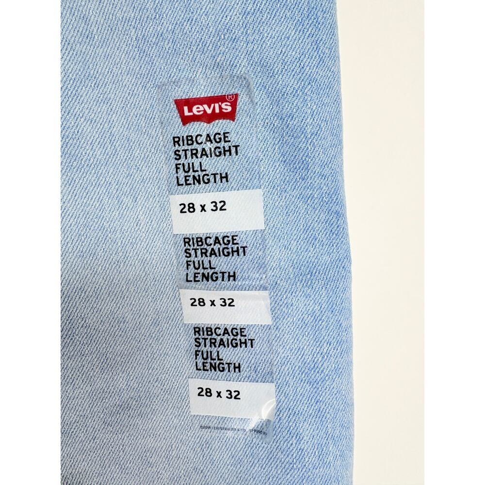 Levi’s Ribcage Straight Ankle Jean 28 X 32 Light Wash High Rise 90’s Classic NWT - Picture 7 of 16